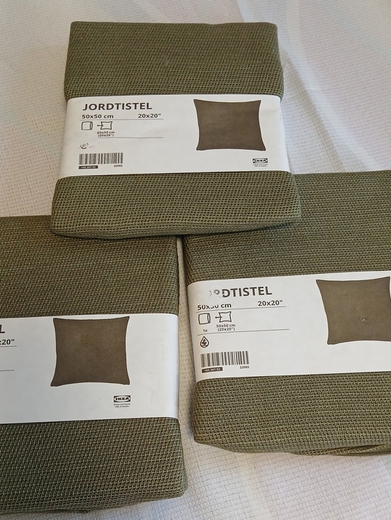 IKEA Other - IKEA JORDTISTEL Olive Green Cushion Covers (Set of 3) 20×20